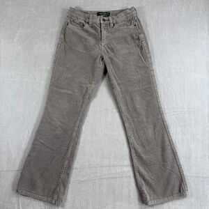 LRL Lauren Jeans Co Ralph Lauren Corduroy Pant Women Classic Straight Gray Sz 2P